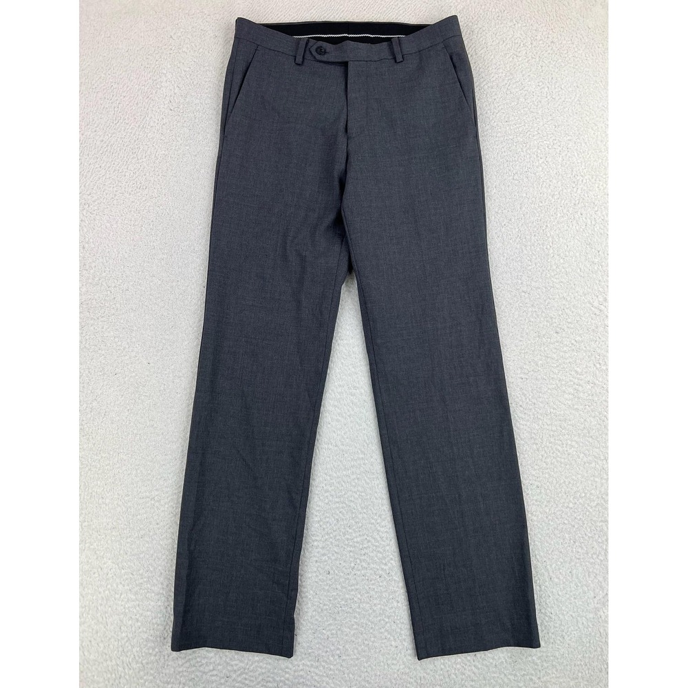 John Varvatos U.S.A. Dress Pants Mens 30x32 Gray Slim Fit Wool Blend Business